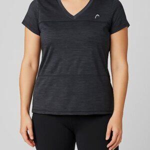 HEAD Women’s Activewear Top Medium Blue V-Neck Short Sleeve Athletic Shirt
